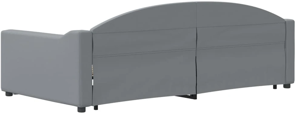 Lova su ištraukiama dalimi/stalčiais, pilka, 100x200cm, audinys