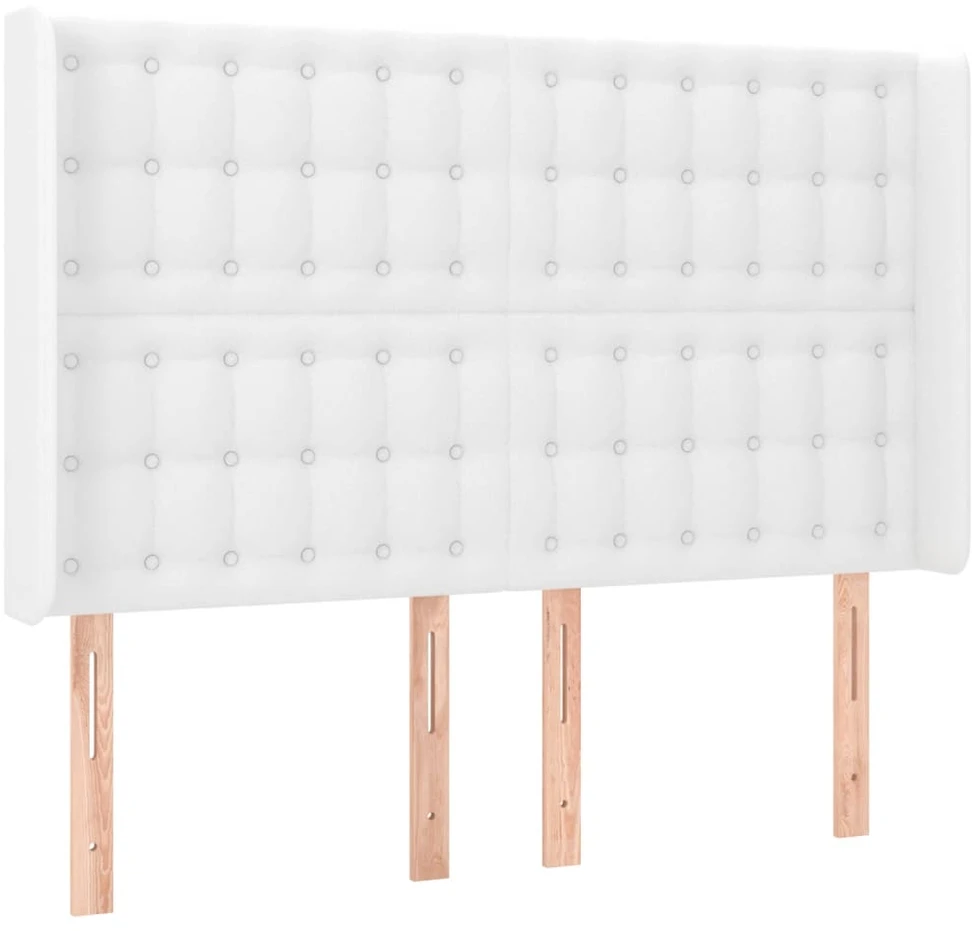 Lova su spyruoklėmis/čiužiniu/LED, balta 140x200cm dirbtinė oda