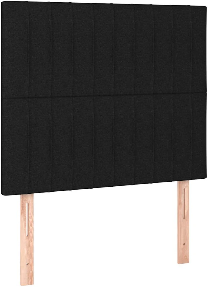 Lova su spyruoklėmis/čiužiniu/LED, juoda, 80x200cm, audinys