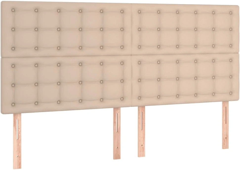 Lova su spyruoklėmis/čiužiniu/LED, kapučino, 160x200cm dirbtinė