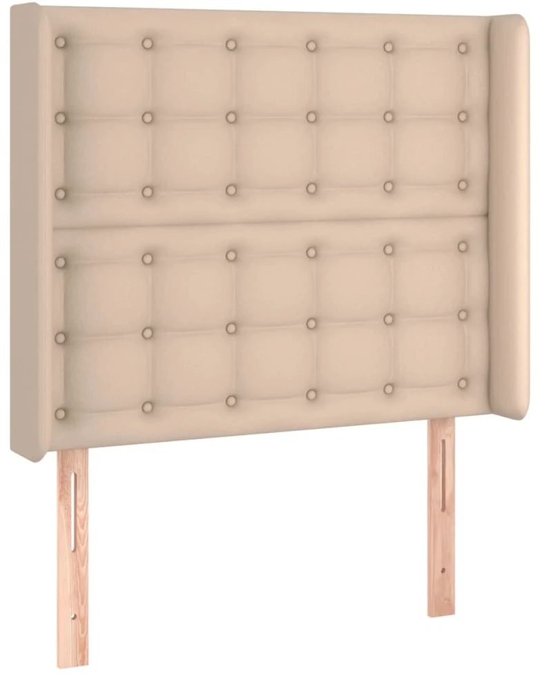 Lova su spyruoklėmis/čiužiniu/LED, kapučino, 90x190 cm dirbtinė