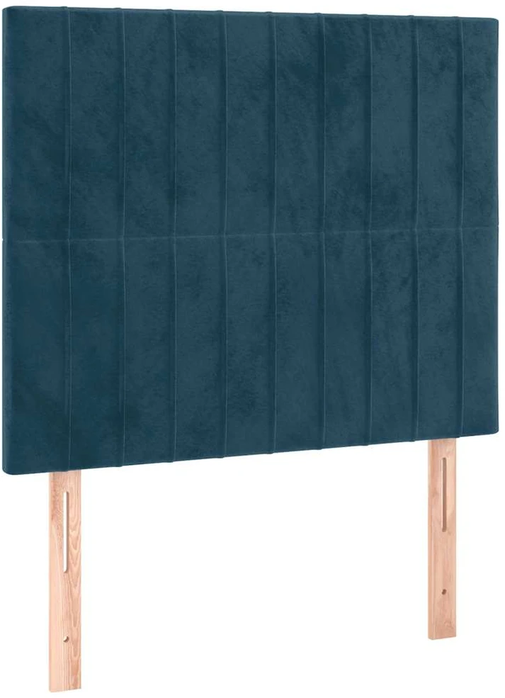 Lova su spyruoklėmis/čiužiniu/LED, mėlyna, 80x200cm, aksomas