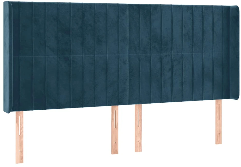 Lova su spyruoklėmis/čiužiniu/LED, mėlyna, 200x200cm, aksomas
