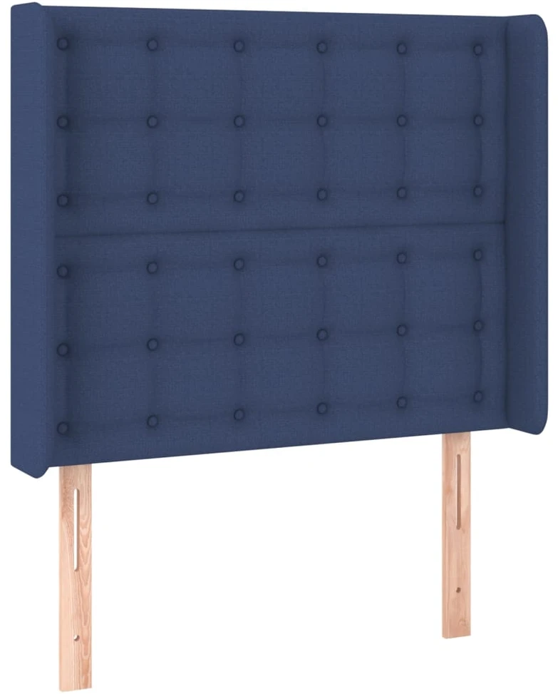 Lova su spyruoklėmis/čiužiniu/LED, mėlyna, 100x200 cm, audinys