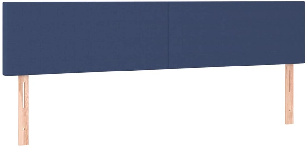 Lova su spyruoklėmis/čiužiniu/LED, mėlyna, 160x200 cm, audinys
