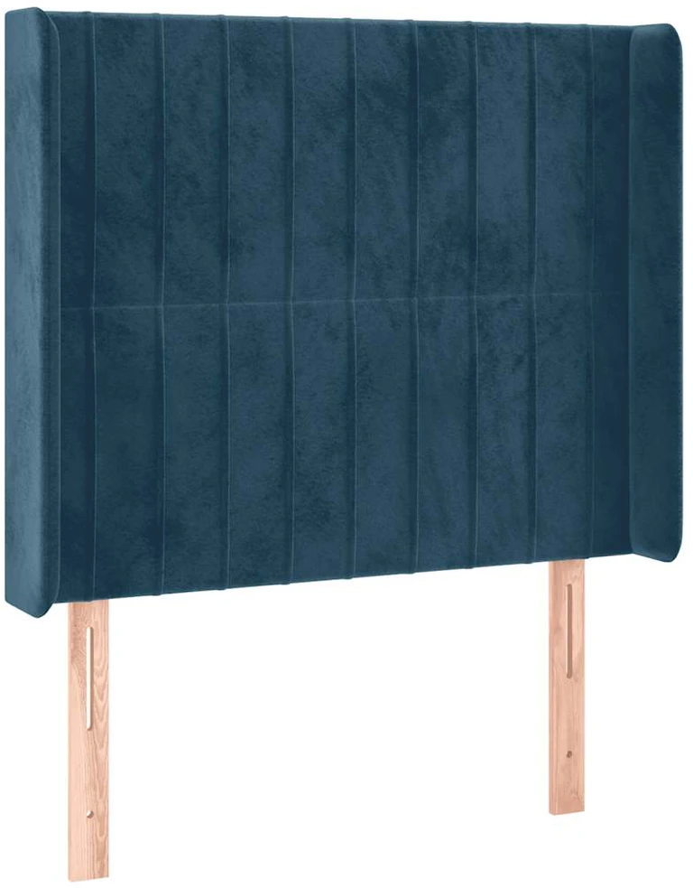 Lova su spyruoklėmis/čiužiniu/LED, mėlyna, 80x200cm, aksomas