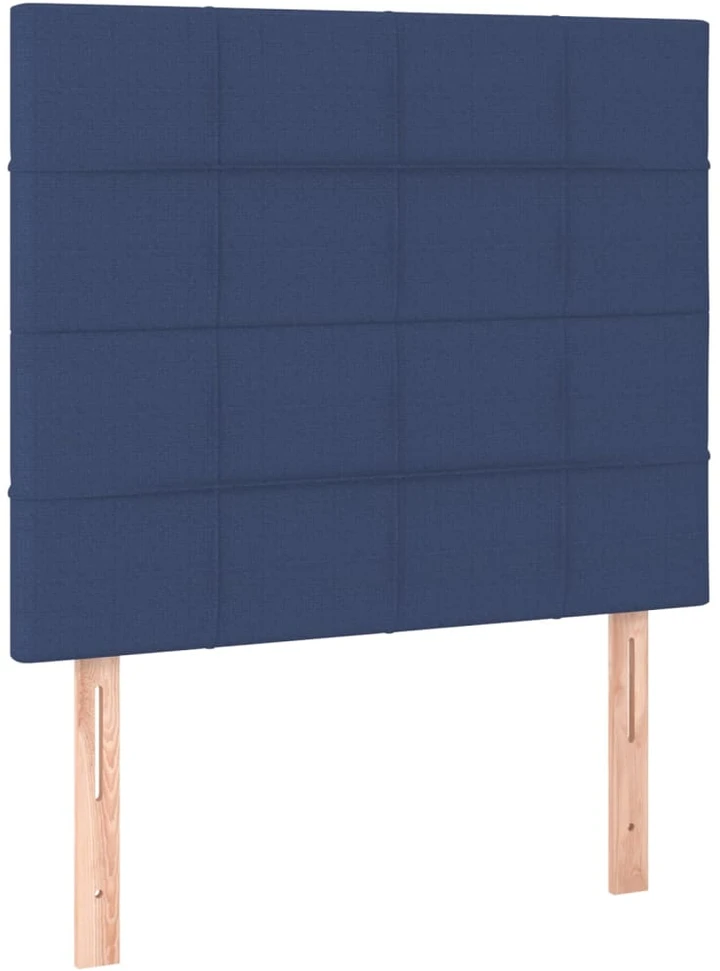 Lova su spyruoklėmis/čiužiniu/LED, mėlyna, 120x200cm, audinys