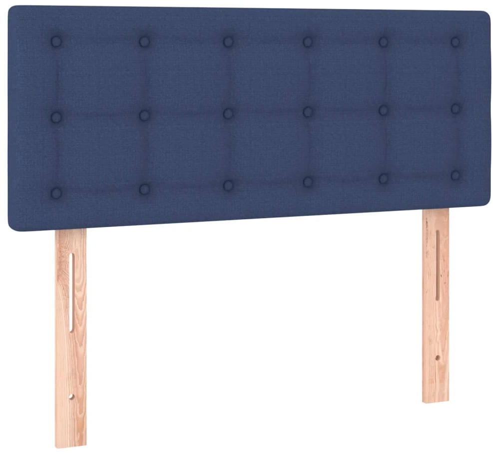 Lova su spyruoklėmis/čiužiniu/LED, mėlyna, 80x200cm, audinys