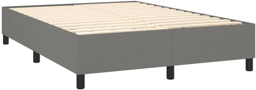 Lova su spyruoklėmis/čiužiniu/LED, pilka, 140x200 cm, audinys