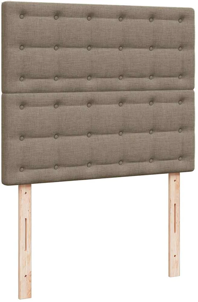 Lova su spyruoklėmis/čiužiniu/LED, taupe, 120x190cm, audinys