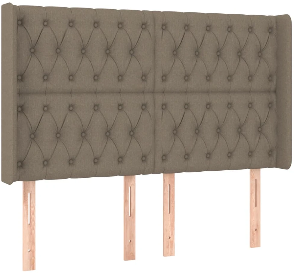 Lova su spyruoklėmis/čiužiniu/LED, taupe, 140x190 cm, audinys