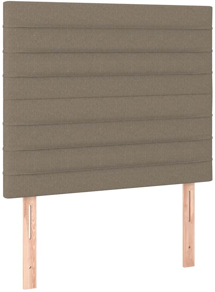 Lova su spyruoklėmis/čiužiniu/LED, taupe, 90x190 cm, audinys