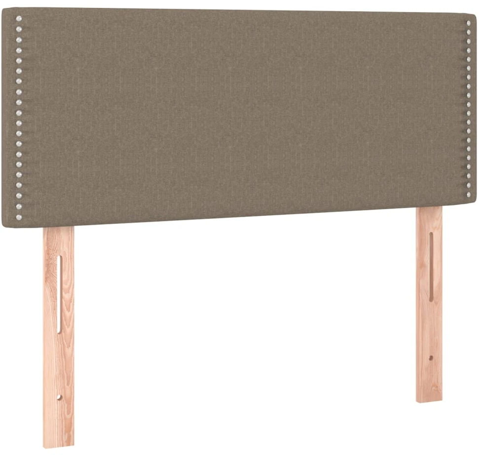 Lova su spyruoklėmis/čiužiniu/LED, taupe, 90x190 cm, audinys