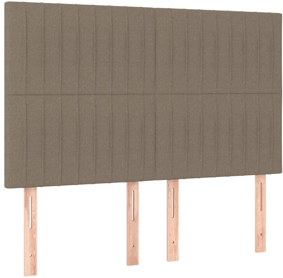 Lova su spyruoklėmis/čiužiniu/LED, taupe, 140x190 cm, audinys