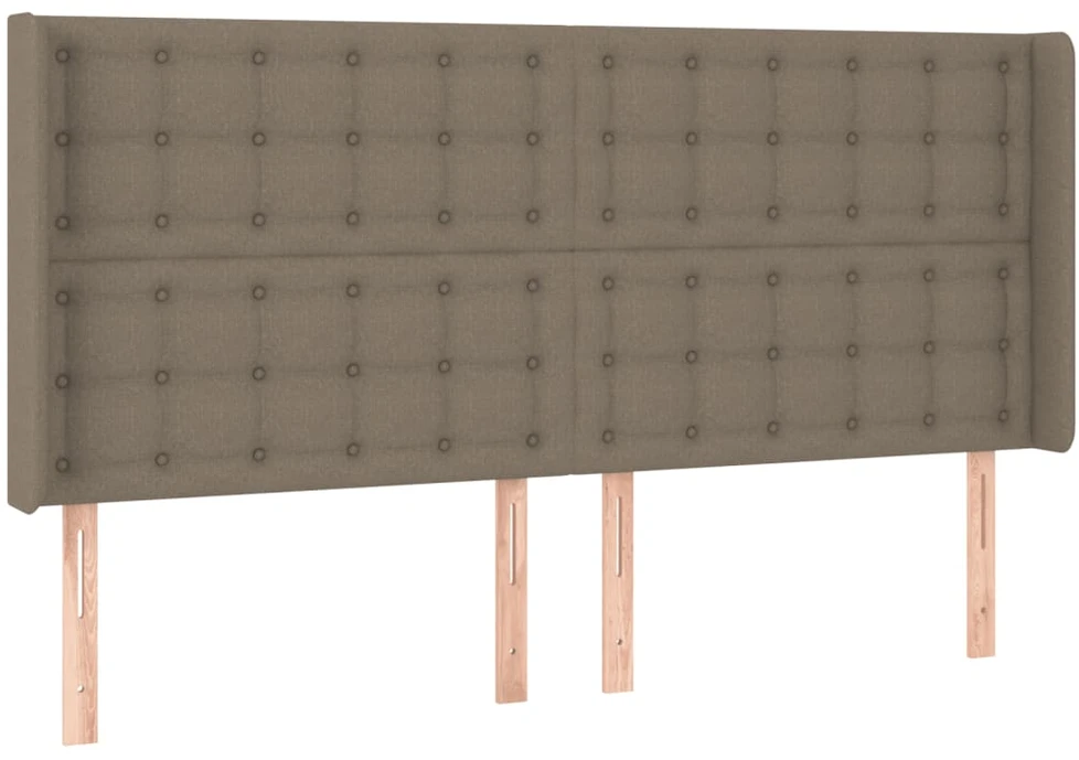 Lova su spyruoklėmis/čiužiniu/LED, taupe, 180x200 cm, audinys