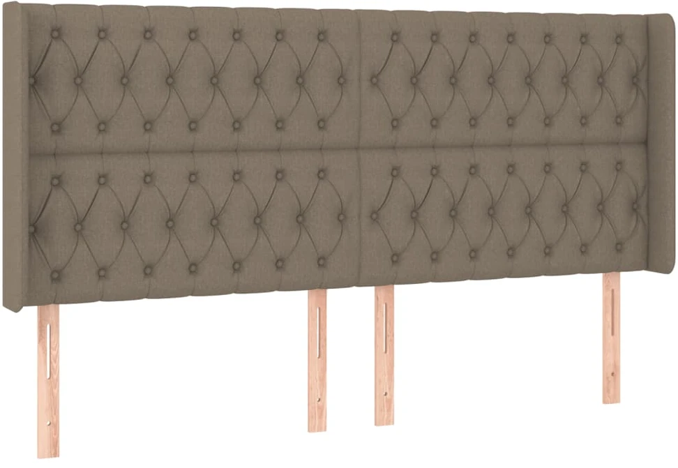 Lova su spyruoklėmis/čiužiniu/LED, taupe, 200x200 cm, audinys