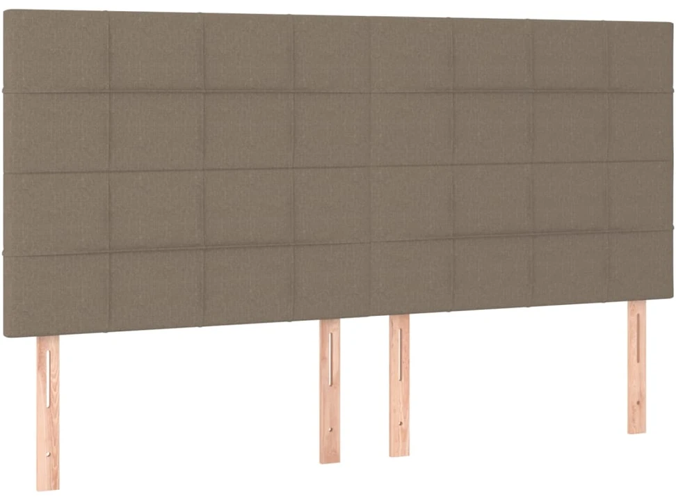 Lova su spyruoklėmis/čiužiniu/LED, taupe, 180x200 cm, audinys