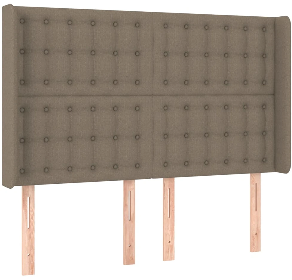 Lova su spyruoklėmis/čiužiniu/LED, taupe, 140x190 cm, audinys
