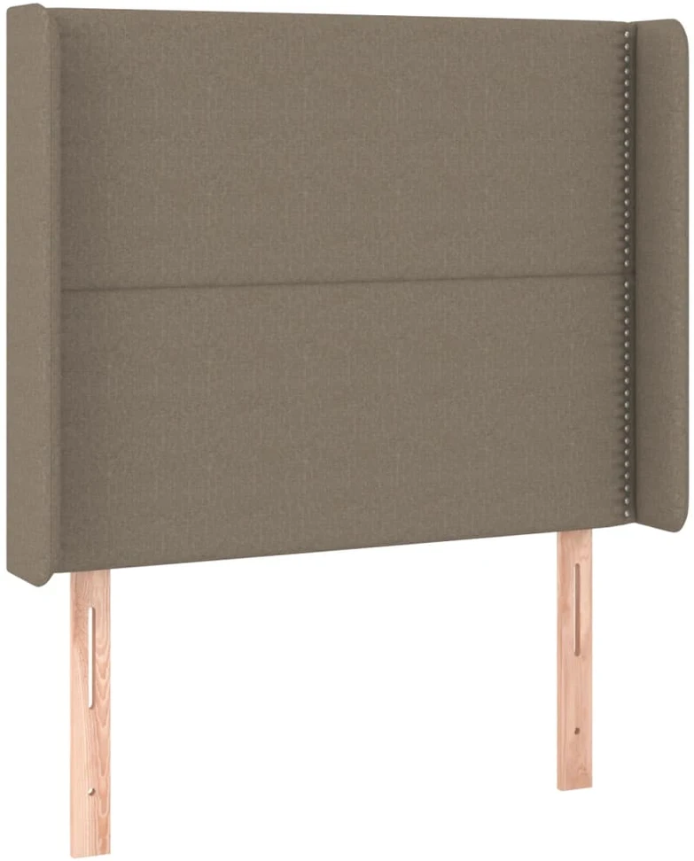 Lova su spyruoklėmis/čiužiniu/LED, taupe, 90x190 cm, audinys