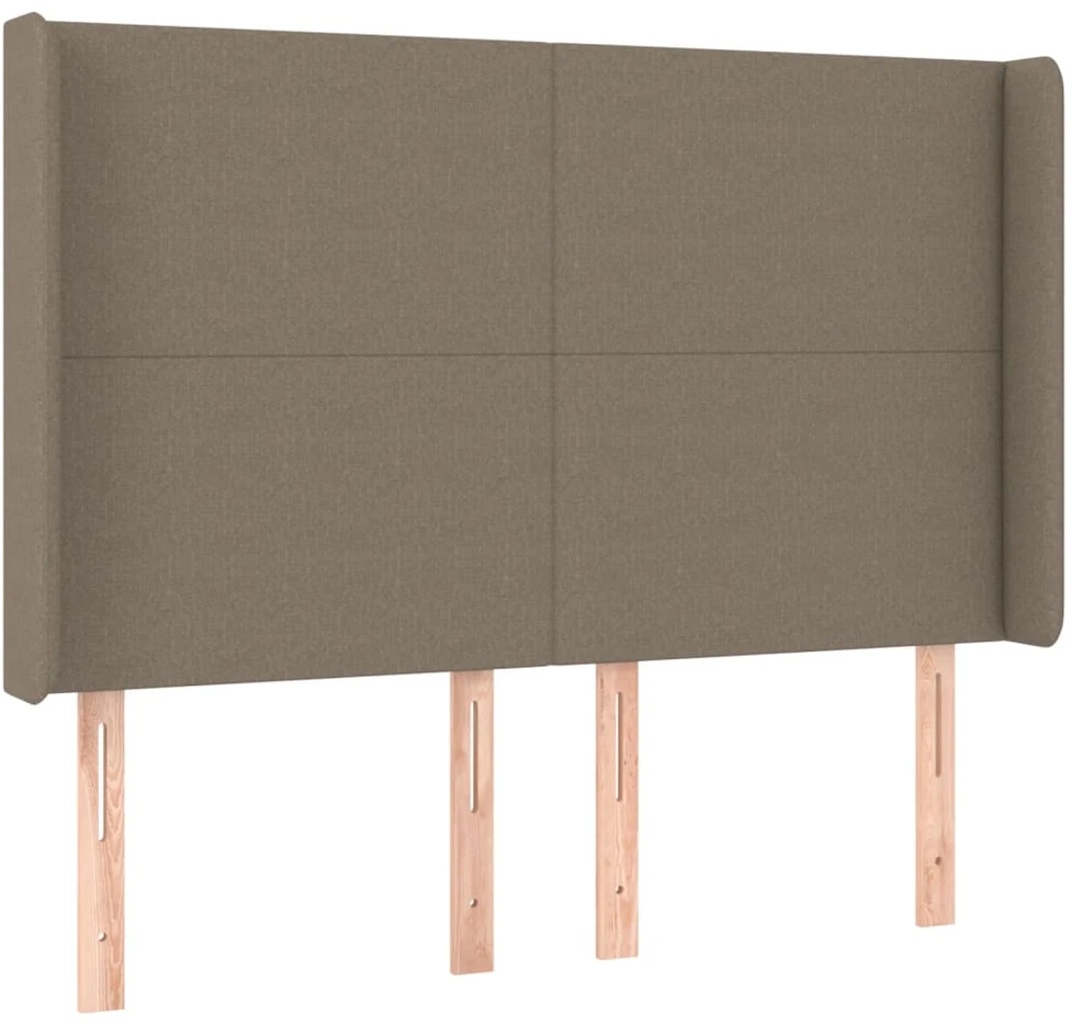 Lova su spyruoklėmis/čiužiniu/LED, taupe, 140x200 cm, audinys