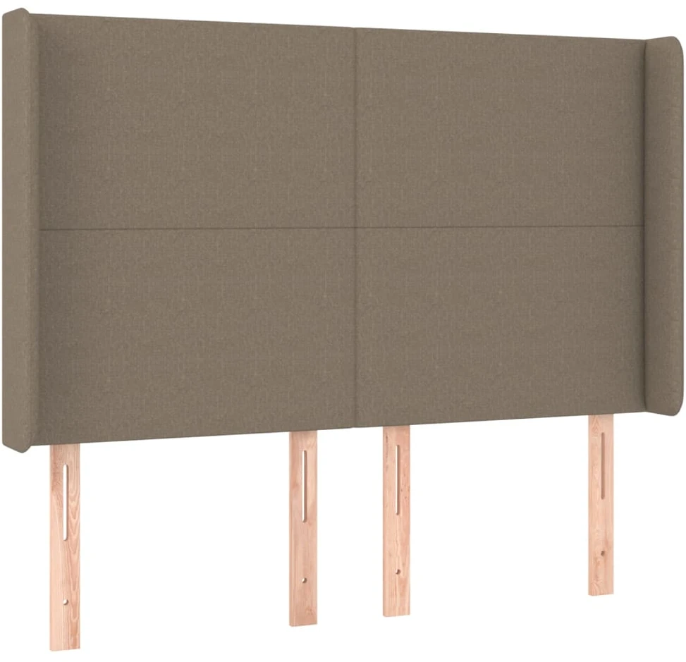 Lova su spyruoklėmis/čiužiniu/LED, taupe, 140x190 cm, audinys