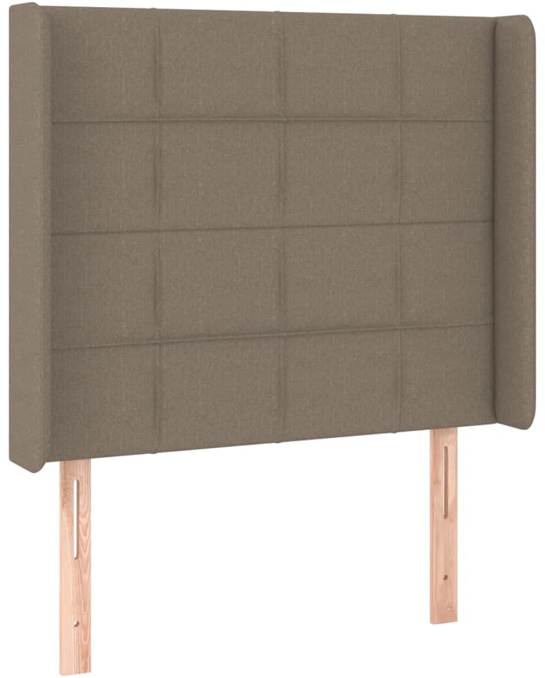 Lova su spyruoklėmis/čiužiniu/LED, taupe, 90x190 cm, audinys