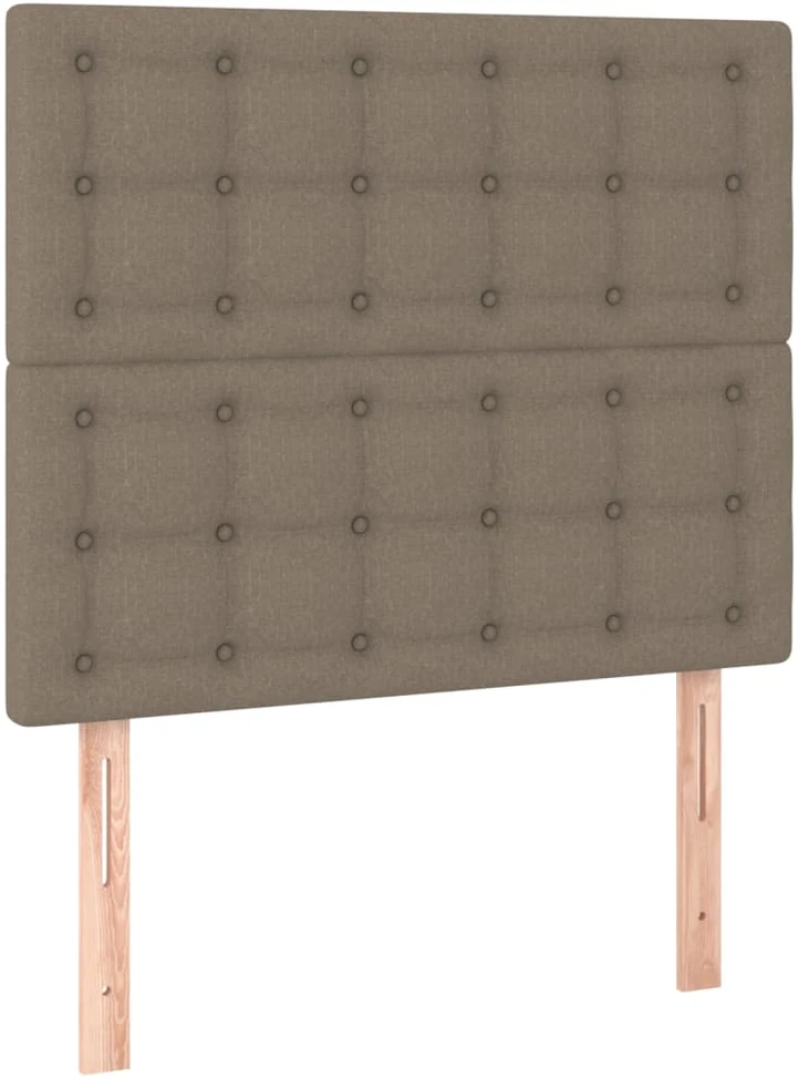 Lova su spyruoklėmis/čiužiniu/LED, taupe, 90x190 cm, audinys