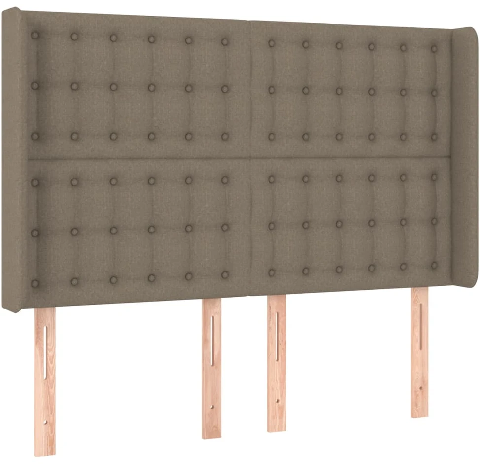 Lova su spyruoklėmis/čiužiniu/LED, taupe, 140x200 cm, audinys