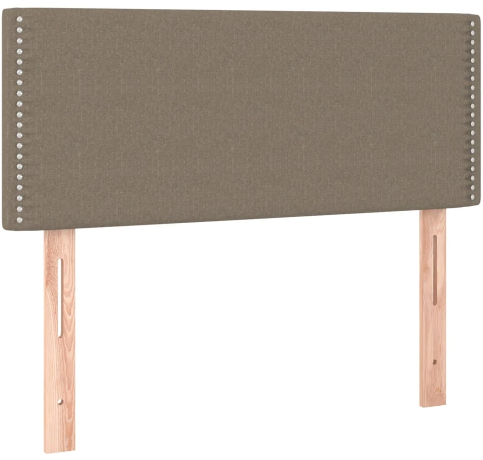 Lova su spyruoklėmis/čiužiniu/LED, taupe, 90x190 cm, audinys