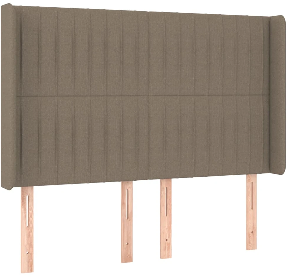 Lova su spyruoklėmis/čiužiniu/LED, taupe, 140x200 cm, audinys