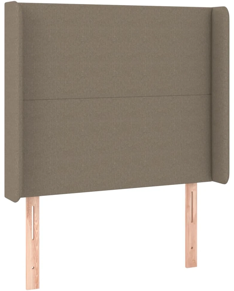 Lova su spyruoklėmis/čiužiniu/LED, taupe, 90x200 cm, audinys