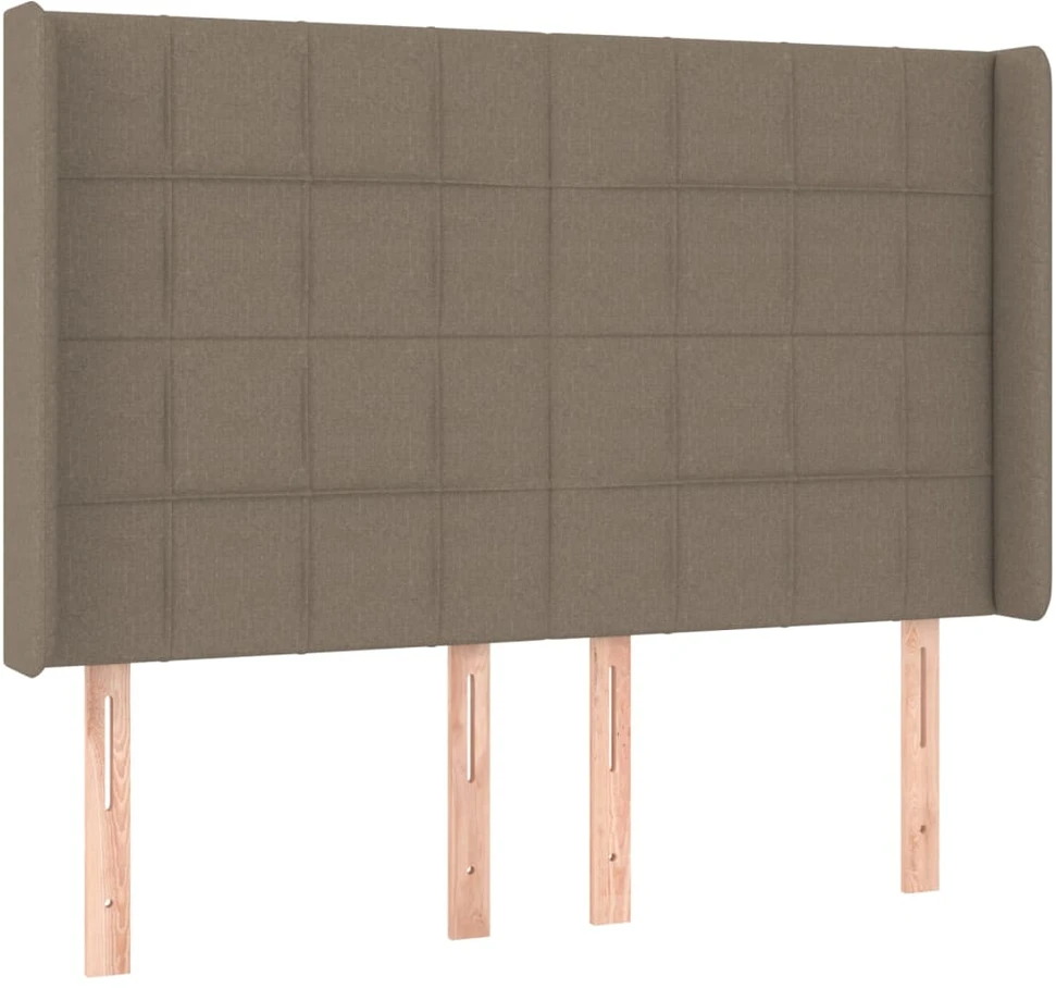 Lova su spyruoklėmis/čiužiniu/LED, taupe, 140x200 cm, audinys