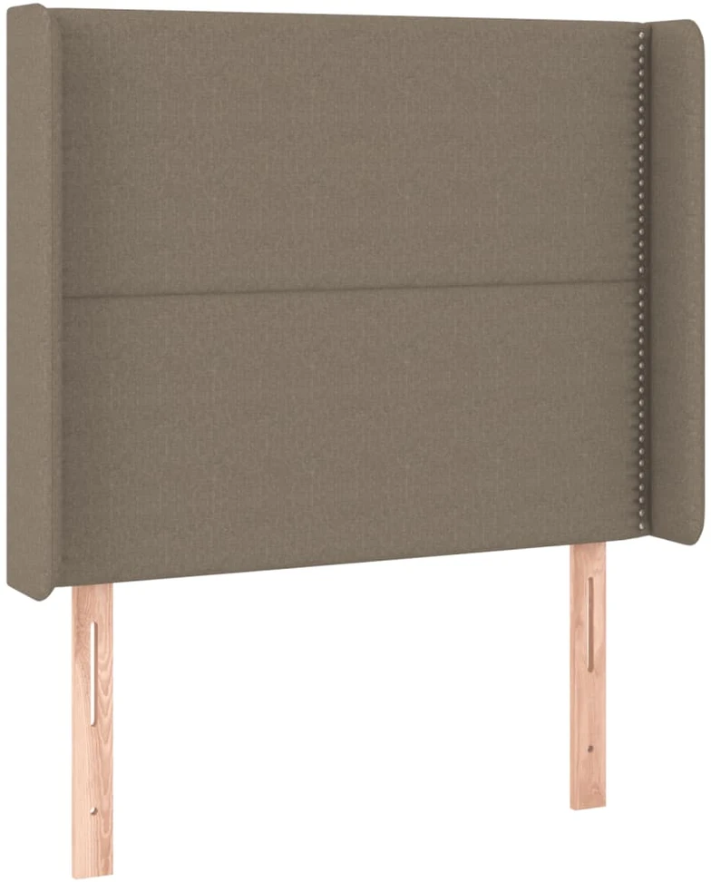 Lova su spyruoklėmis/čiužiniu/LED, taupe, 90x190 cm, audinys