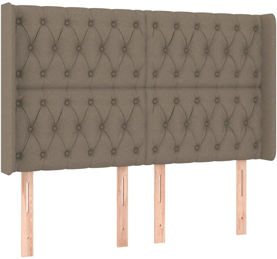 Lova su spyruoklėmis/čiužiniu/LED, taupe, 140x190 cm, audinys