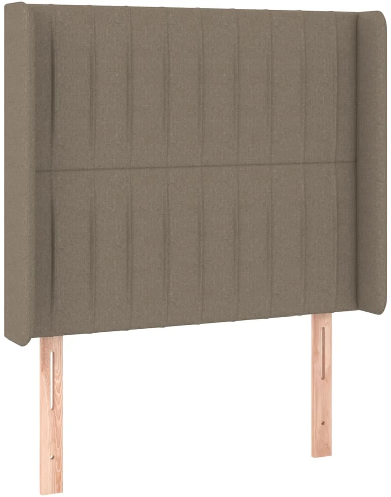Lova su spyruoklėmis/čiužiniu/LED, taupe, 90x190 cm, audinys