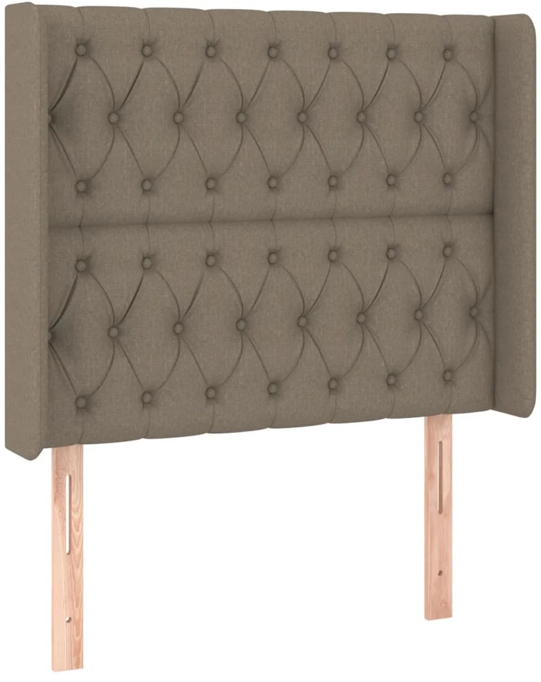 Lova su spyruoklėmis/čiužiniu/LED, taupe, 90x190 cm, audinys