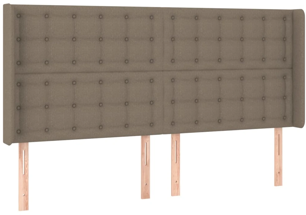 Lova su spyruoklėmis/čiužiniu/LED, taupe, 180x200 cm, audinys