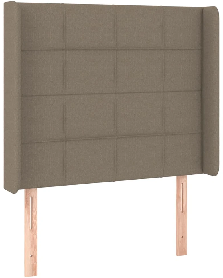 Lova su spyruoklėmis/čiužiniu/LED, taupe, 90x200 cm, audinys