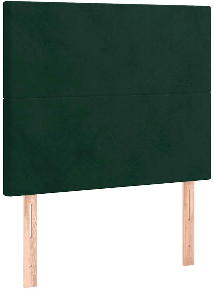 Lova su spyruoklėmis/čiužiniu/LED, žalia, 100x200cm, aksomas