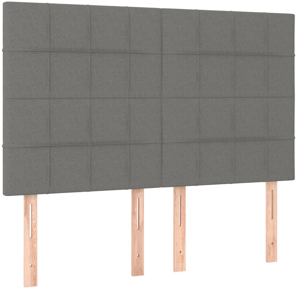 Lova su spyruoklėmis/čiužiniu,tamsiai pilka, 140x200cm, audinys