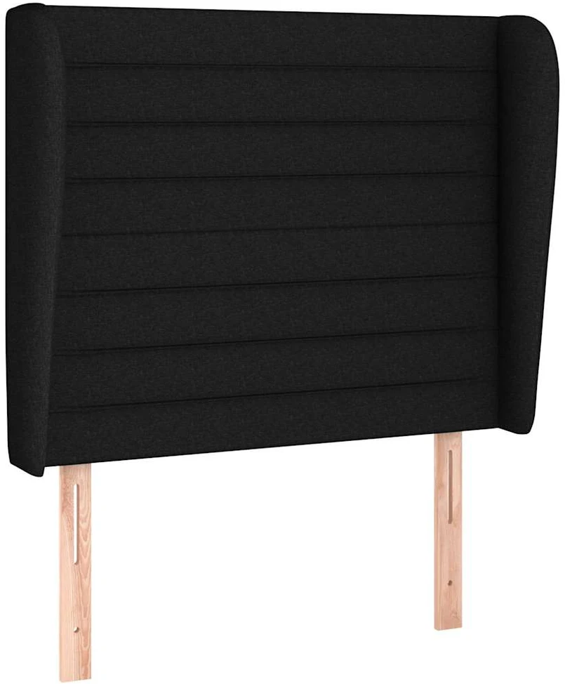Lova su spyruoklėmis ir čiužiniu, juoda, 80x200cm, audinys