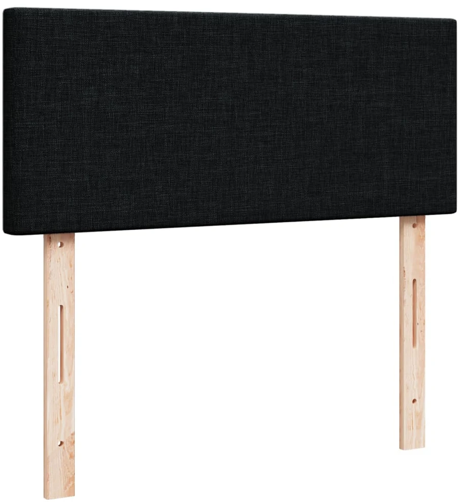 Lova su spyruoklėmis ir čiužiniu, juoda, 120x200 cm, audinys
