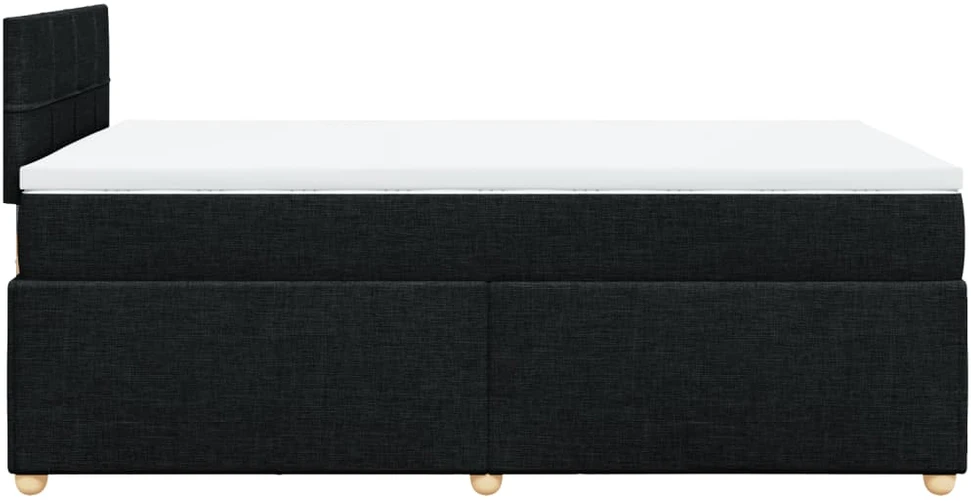 Lova su spyruoklėmis ir čiužiniu, juoda, 120x200 cm, audinys