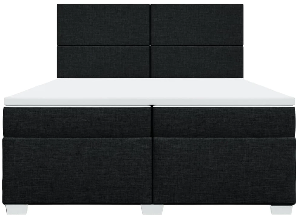 Lova su spyruoklėmis ir čiužiniu, juoda, 200x200 cm, audinys