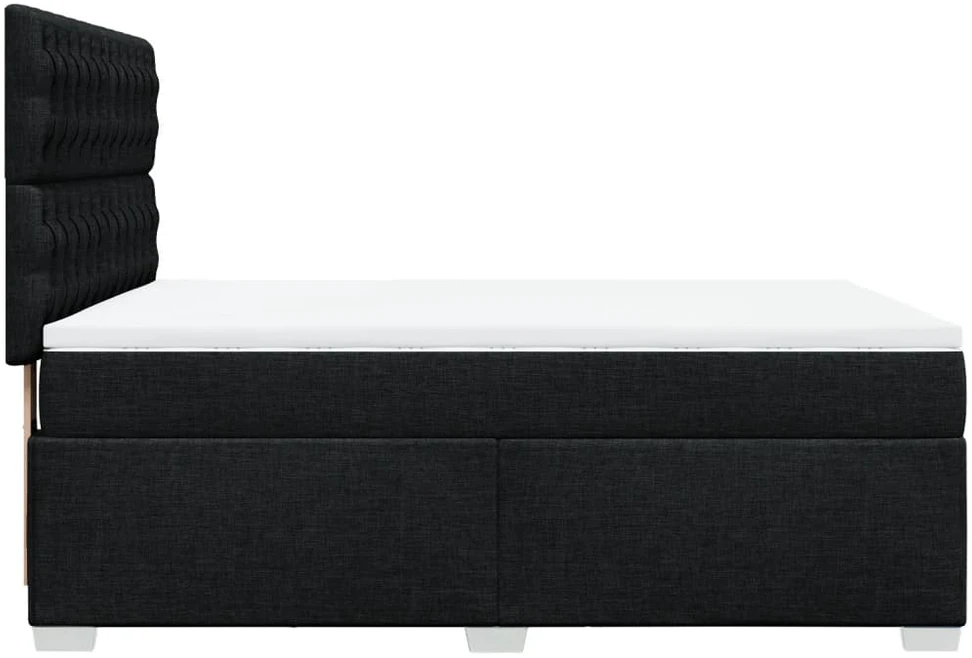 Lova su spyruoklėmis ir čiužiniu, juoda, 160x200 cm, audinys