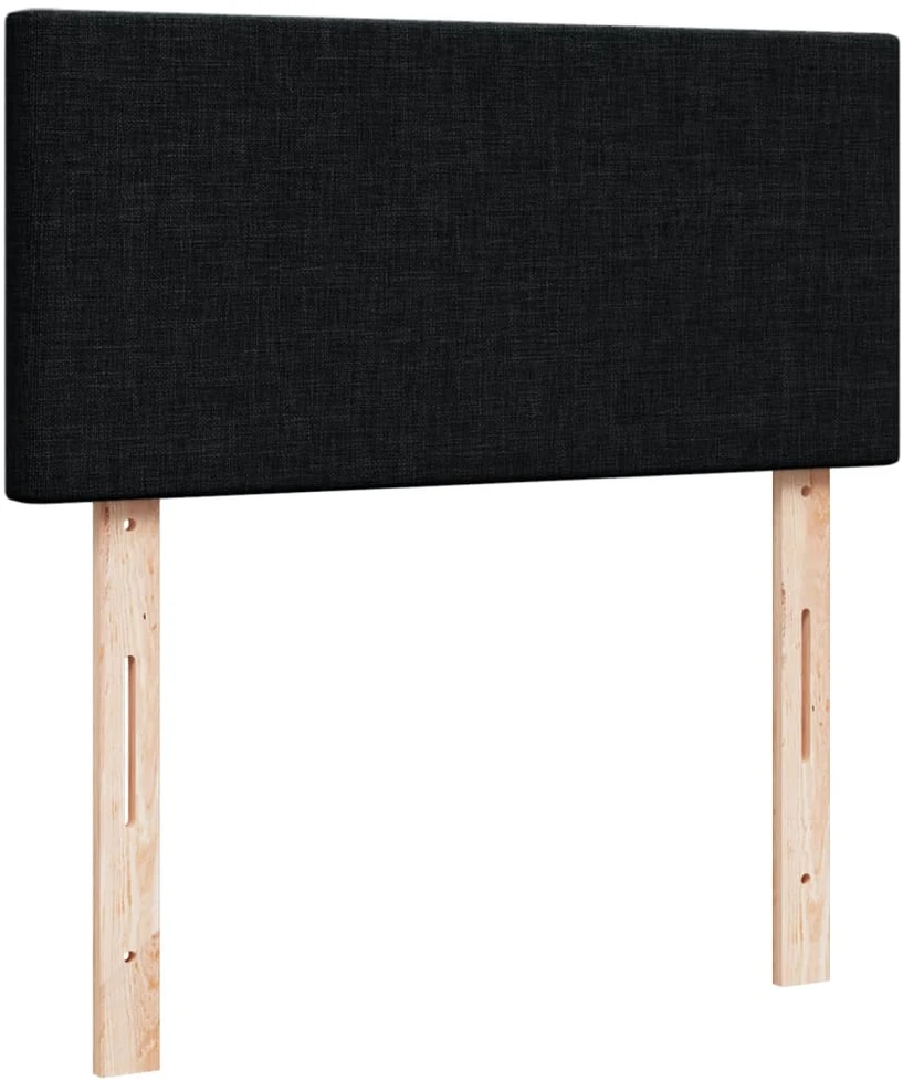 Lova su spyruoklėmis ir čiužiniu, juoda, 100x200cm, audinys