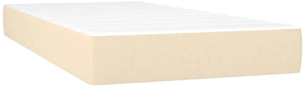 Lova su spyruoklėmis ir čiužiniu, kreminė, 120x190cm, audinys