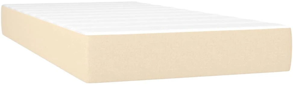 Lova su spyruoklėmis ir čiužiniu, kreminė, 100x200cm, audinys