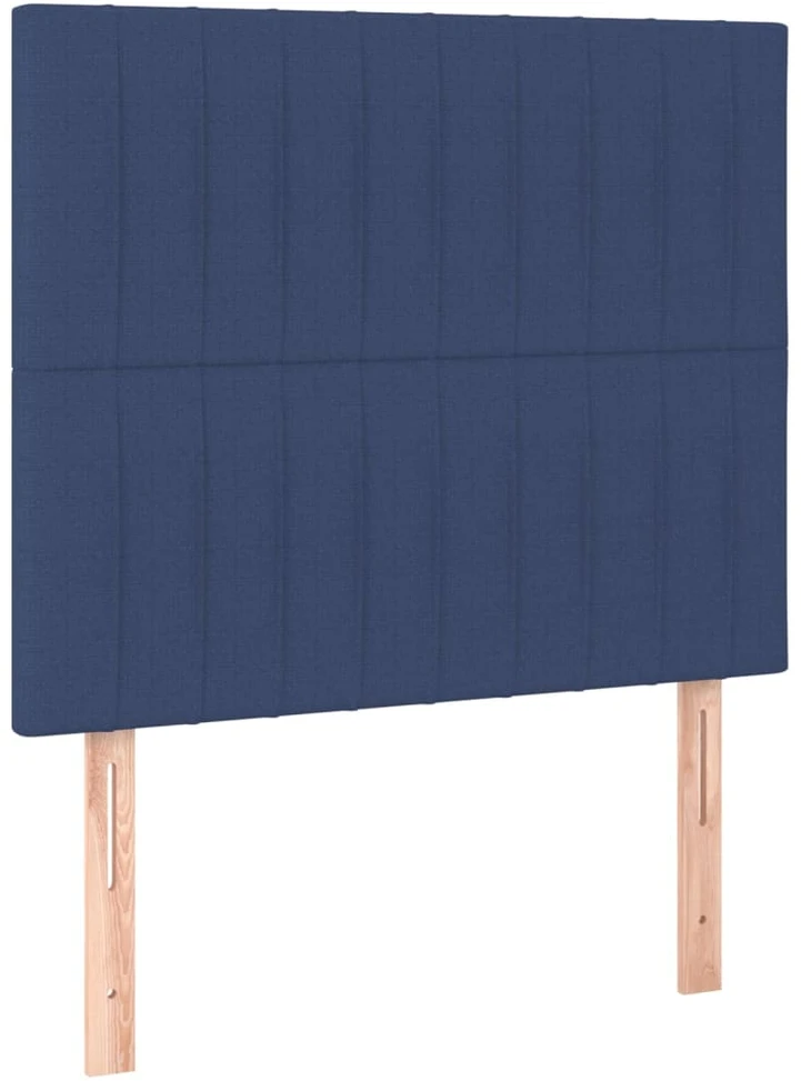 Lova su spyruoklėmis ir čiužiniu, mėlyna, 100x200cm, audinys