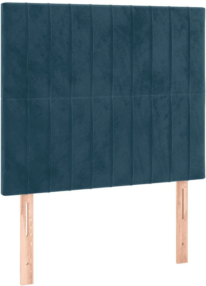 Lova su spyruoklėmis ir čiužiniu, mėlyna, 120x200cm, aksomas